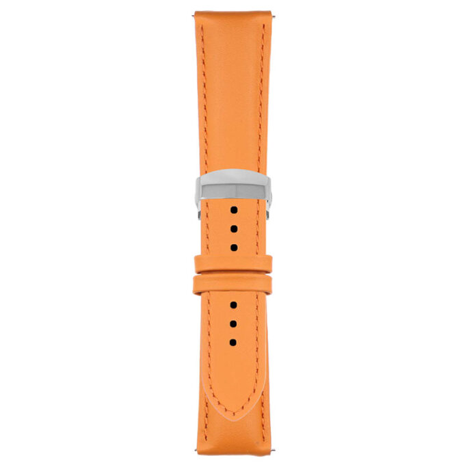 Orange Classic Men's Strap with Deployant Polished Silver Clasp