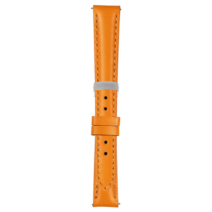 Orange Classic Women's Strap with Deployant Brushed Silver Clasp