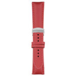 Red Classic Men's Strap with Deployant Polished Silver Clasp