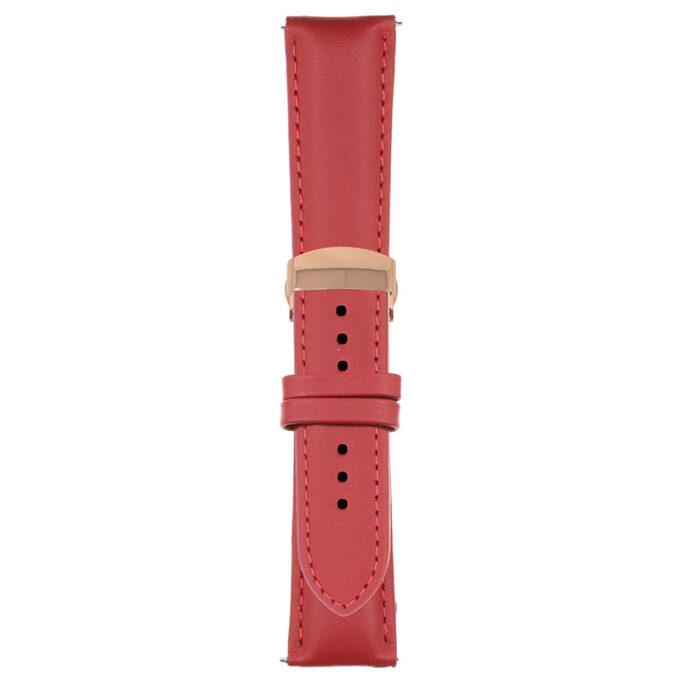 Red Classic Men's Strap with Deployant Rose Gold Clasp