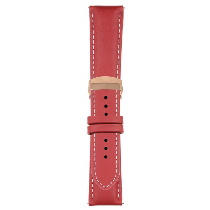 Red and White Classic Men's Strap with Deployant Rose Gold Clasp