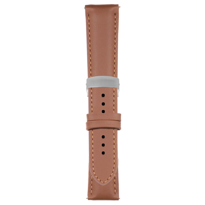 Tan Classic Men's Strap with Deployant Brushed Silver Clasp