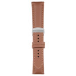 Tan Classic Men's Strap with Deployant Polished Silver Clasp