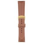 Tan Classic Men's Strap with Deployant Yellow Gold Clasp