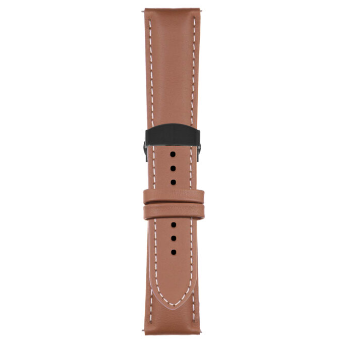 Tan and White Classic Men's Strap with Deployant Matte Black Clasp