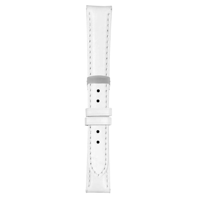 White Classic Women's Strap with Deployant Brushed Silver Clasp