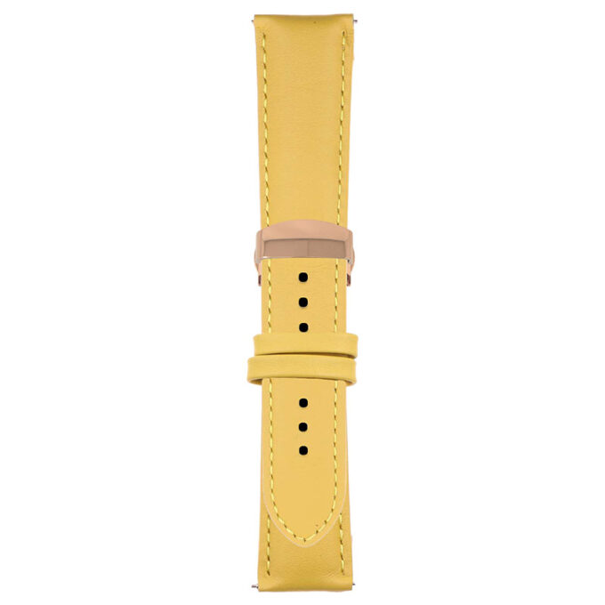 Yellow Classic Men's Strap with Deployant Rose Gold Clasp