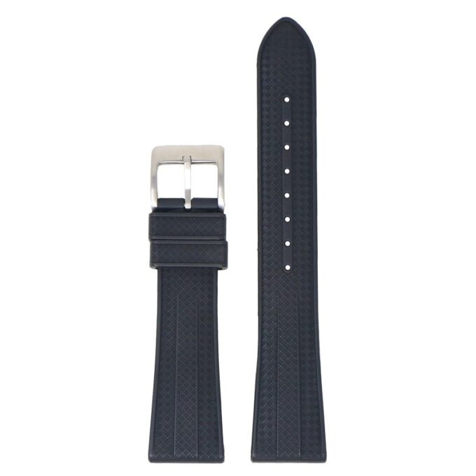 fk20.1 Up Black Dassari Tapered Gridline FKM Rubber Watch Band Strap 20mm 22mm