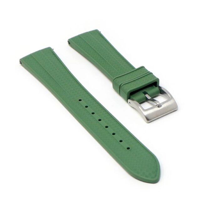 fk20.11 Angle Green Dassari Tapered Gridline FKM Rubber Watch Band Strap 20mm 22mm