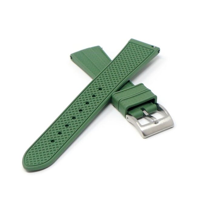 fk20.11 Cross Green Dassari Tapered Gridline FKM Rubber Watch Band Strap 20mm 22mm