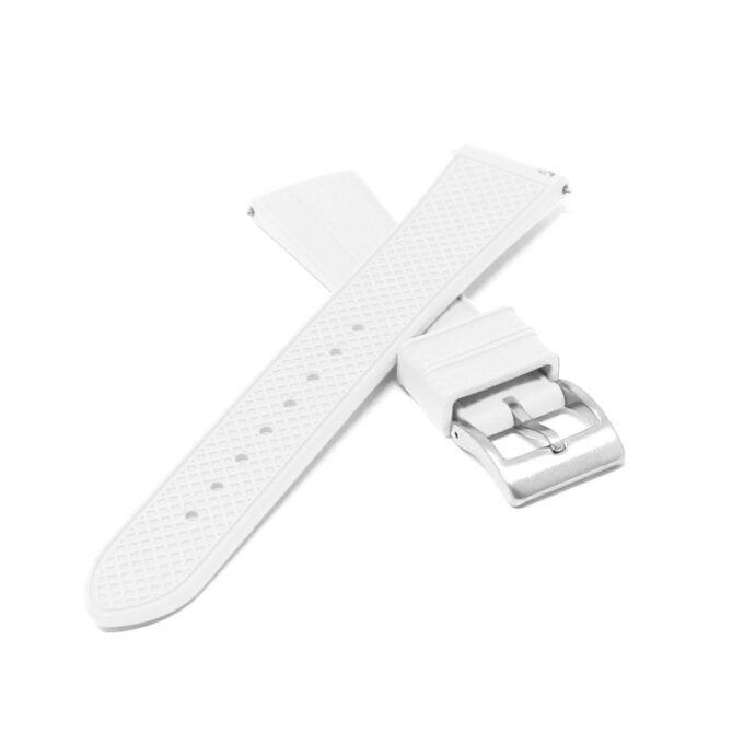 fk20.22 Cross White Dassari Tapered Gridline FKM Rubber Watch Band Strap 20mm 22mm