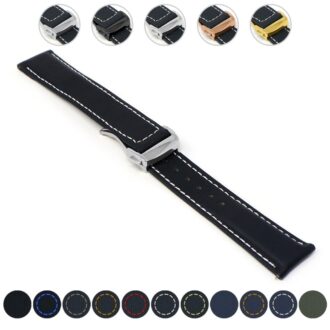 kd5 Gallery Dassari Sailcloth Watch Band Strap with Deployant Clasp 19mm 20mm 21mm 22mm