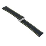 kd5.1.10.ps Angle Black & Yellow Dassari Sailcloth Watch Band Strap with Deployant Clasp 19mm 20mm 21mm 22mm