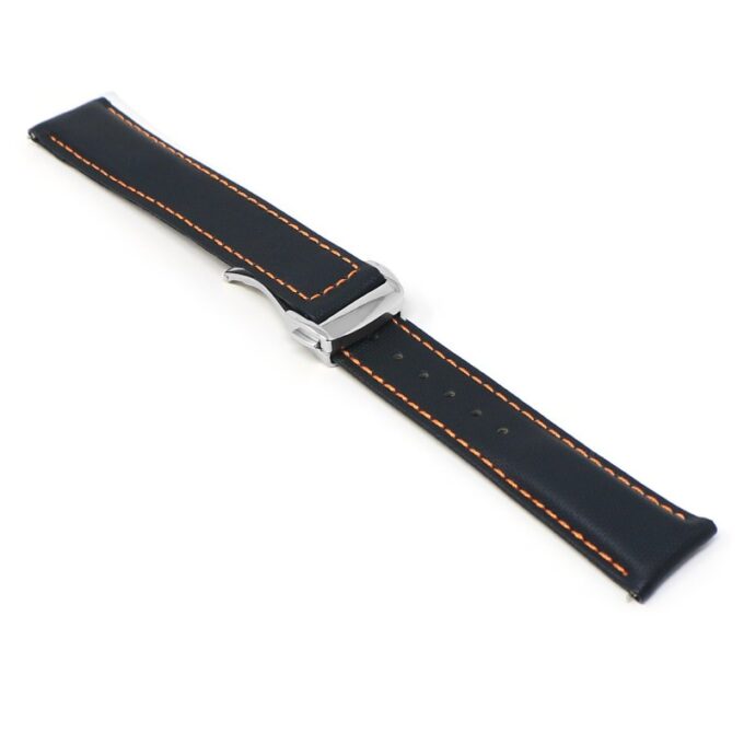 kd5.1.12.ps Angle Black & Orange Dassari Sailcloth Watch Band Strap with Deployant Clasp 19mm 20mm 21mm 22mm