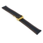 kd5.1.12.yg Angle Black & Orange Dassari Sailcloth Watch Band Strap with Deployant Clasp 19mm 20mm 21mm 22mm