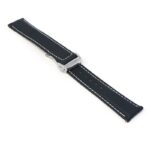 kd5.1.22.bs Angle Black & White Dassari Sailcloth Watch Band Strap with Deployant Clasp 19mm 20mm 21mm 22mm