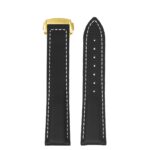 kd5.1.22.yg Up Black & White Dassari Sailcloth Watch Band Strap with Deployant Clasp 19mm 20mm 21mm 22mm