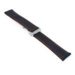 kd5.1.6.bs Angle Black & Red Dassari Sailcloth Watch Band Strap with Deployant Clasp 19mm 20mm 21mm 22mm