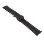 kd5.1.6.mb Angle Black & Red Dassari Sailcloth Watch Band Strap with Deployant Clasp 19mm 20mm 21mm 22mm