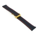 kd5.1.6.yg Angle Black & Red Dassari Sailcloth Watch Band Strap with Deployant Clasp 19mm 20mm 21mm 22mm