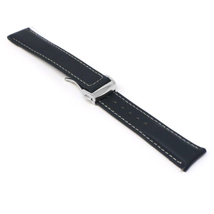 kd5.1.7.ps Angle Black & Grey Dassari Sailcloth Watch Band Strap with Deployant Clasp 19mm 20mm 21mm 22mm