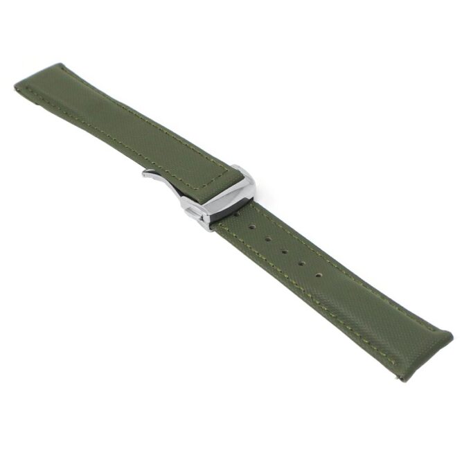 kd5.11.11.bs Angle Green Dassari Sailcloth Watch Band Strap with Deployant Clasp 19mm 20mm 21mm 22mm