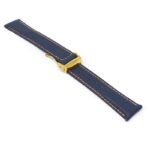 kd5.5.12.yg Angle Blue & Orange Dassari Sailcloth Watch Band Strap with Deployant Clasp 19mm 20mm 21mm 22mm