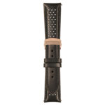 Black Perforated Rally Strap with Deployant Rose Gold Clasp