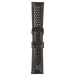 Black and Blue Perforated Rally Strap with Deployant Matte Black Clasp