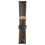 Black and Orange Perforated Rally Strap with Deployant Rose Gold Clasp