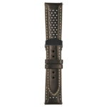 Black and White Perforated Rally Strap with Deployant Matte Black Clasp