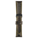 Black and Yellow Perforated Rally Strap with Deployant Matte Black Clasp