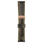 Black and Yellow Perforated Rally Strap with Deployant Rose Gold Clasp