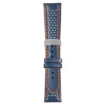 Blue and Orange Perforated Rally Strap with Deployant Brushed Silver Clasp