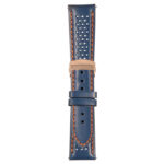 Blue and Orange Perforated Rally Strap with Deployant Rose Gold Clasp