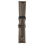 Brown and White Perforated Rally Strap with Deployant Matte Black Clasp