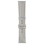 Grey and White Perforated Rally Strap with Deployant Brushed Silver Clasp