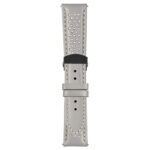 Grey and White Perforated Rally Strap with Deployant Matte Black Clasp