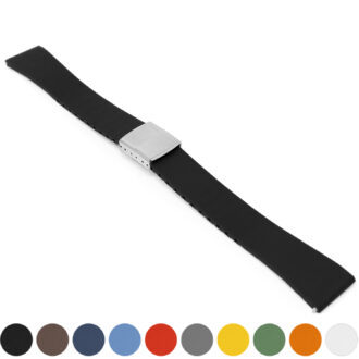 fk23 Gallery Black DASSARI Smooth Cut To Size CTS FKM Rubber Watch Band Strap 18mm 19mm 20mm 21mm 22mm