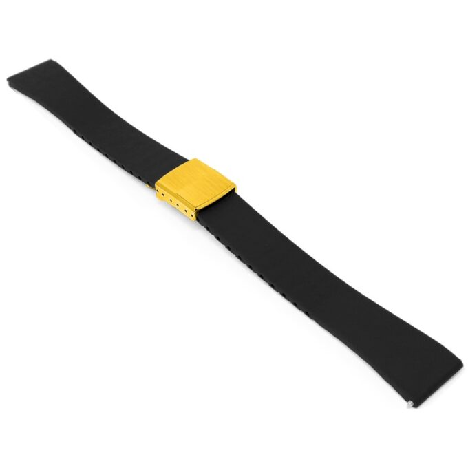 fk23.1.yg Main Black DASSARI Smooth Cut To Size CTS FKM Rubber Watch Band Strap 18mm 19mm 20mm 21mm 22mm