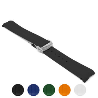 fk26 Gallery Black DASSARI FKM Rubber Watch Band Strap With Deployant Clasp for Omega Seamaster 20mm