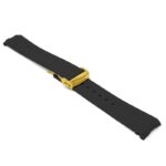 fk26.1.yg Angle Black DASSARI FKM Rubber Watch Band Strap With Deployant Clasp for Omega Seamaster 20mm