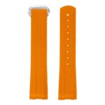 fk26.12.ps Up Orange DASSARI FKM Rubber Watch Band Strap With Deployant Clasp for Omega Seamaster 20mm