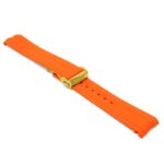 fk26.12.yg Angle Orange DASSARI FKM Rubber Watch Band Strap With Deployant Clasp for Omega Seamaster 20mm