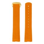 fk26.12.yg Up Orange DASSARI FKM Rubber Watch Band Strap With Deployant Clasp for Omega Seamaster 20mm