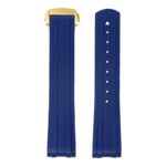 fk26.5.yg Up Blue DASSARI FKM Rubber Watch Band Strap With Deployant Clasp for Omega Seamaster 20mm