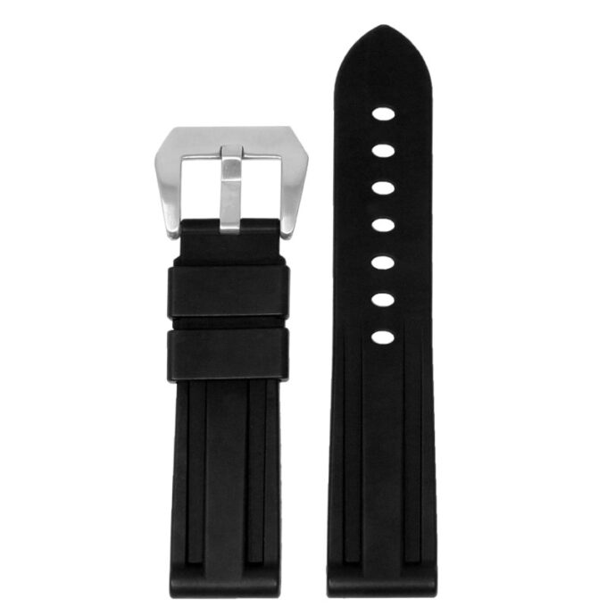 fk22.1 Up Black DASSARI Heavy Duty FKM Rubber Watch Band Strap 22mm 24mm