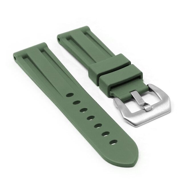 fk22.11 Angle Green DASSARI Heavy Duty FKM Rubber Watch Band Strap 22mm 24mm