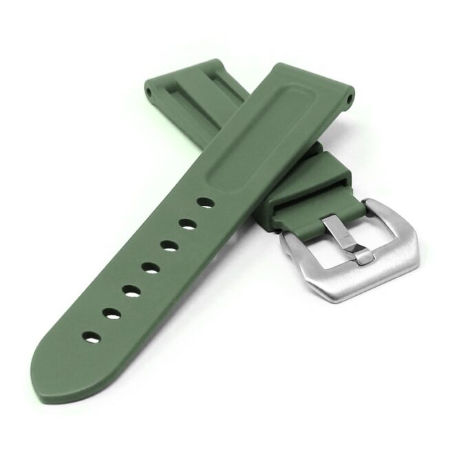 fk22.11 Cross Green DASSARI Heavy Duty FKM Rubber Watch Band Strap 22mm 24mm