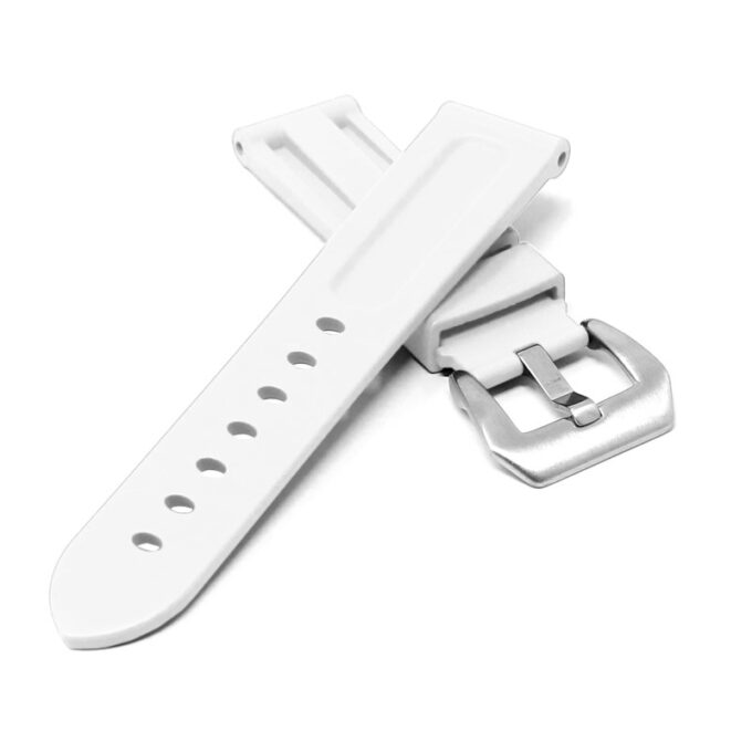 fk22.22 Cross White DASSARI Heavy Duty FKM Rubber Watch Band Strap 22mm 24mm